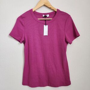 Michael Stars Rico Crew Neck Ultra Rib Tee in Ultraviolet | Size L